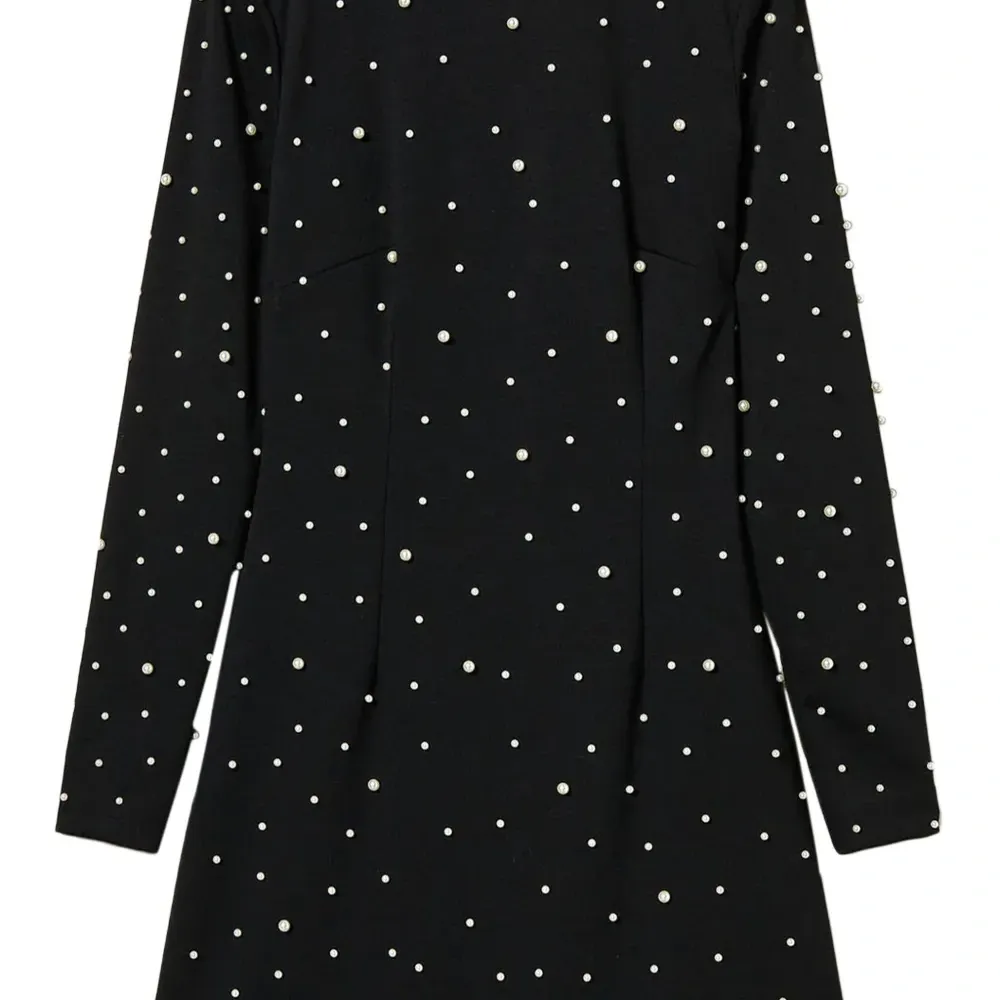 Платье мини с искусственным жемчугом