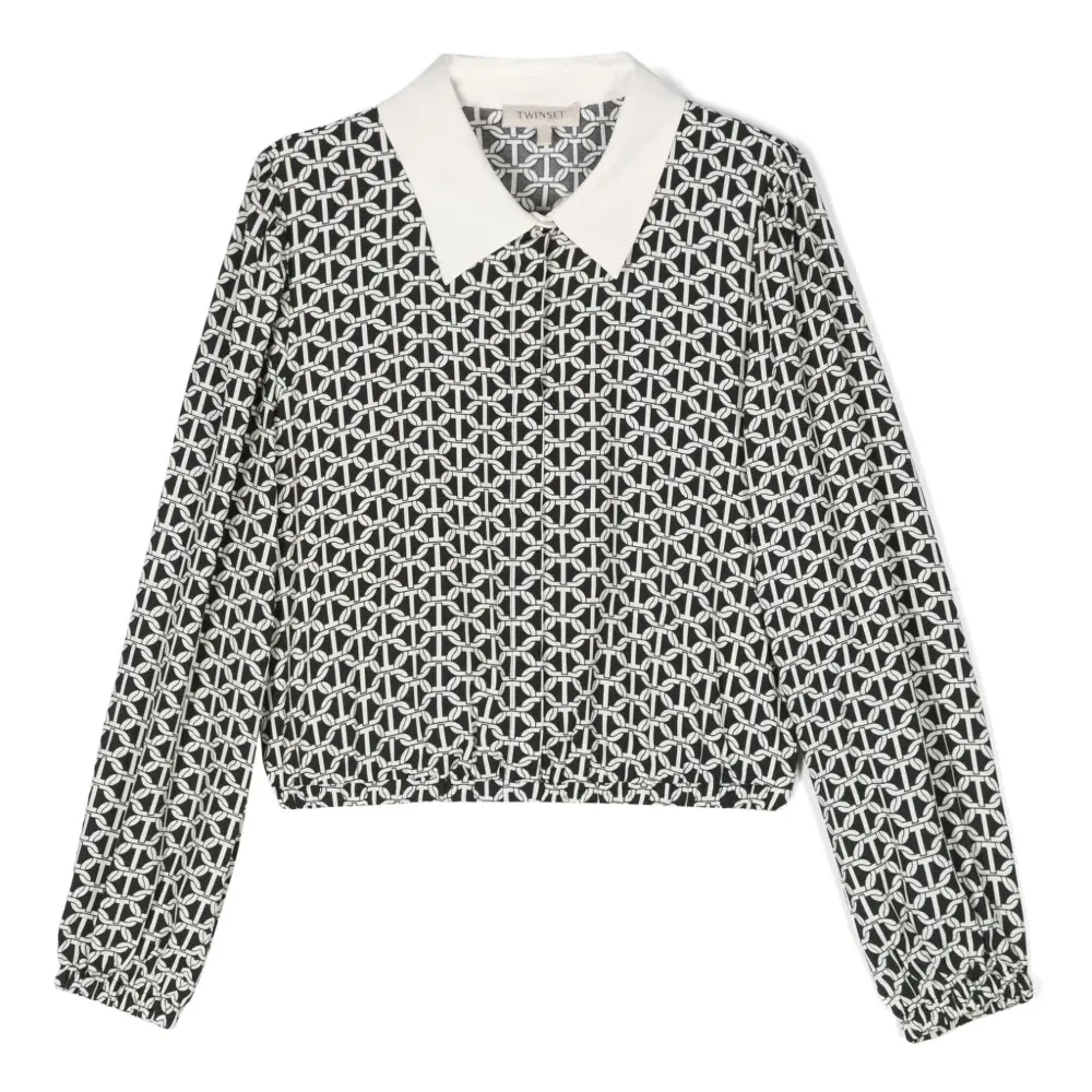 Крепдешиновая блузка с принтом