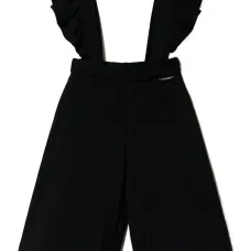 Брюки с оборкой и лямками