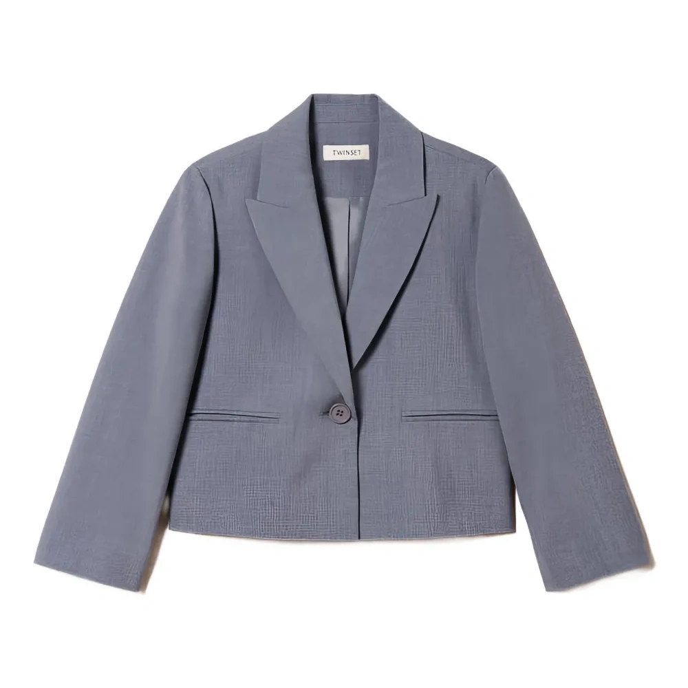 Жакет с одним пуговицей и лацканами