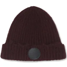 Шапка бини в рубчик с эффектом потертости