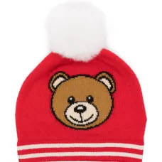 Шапка бини вязки интарсия с логотипом