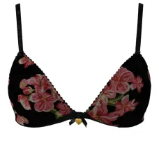 Бархатный бюстгальтер с треугольными чашками