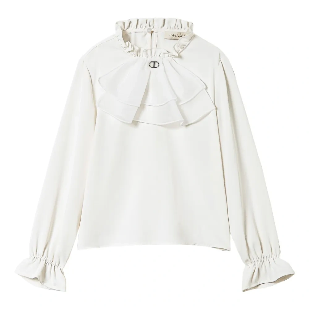 Крепдешиновая блузка с жабо