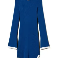 Короткое платье в рубчик