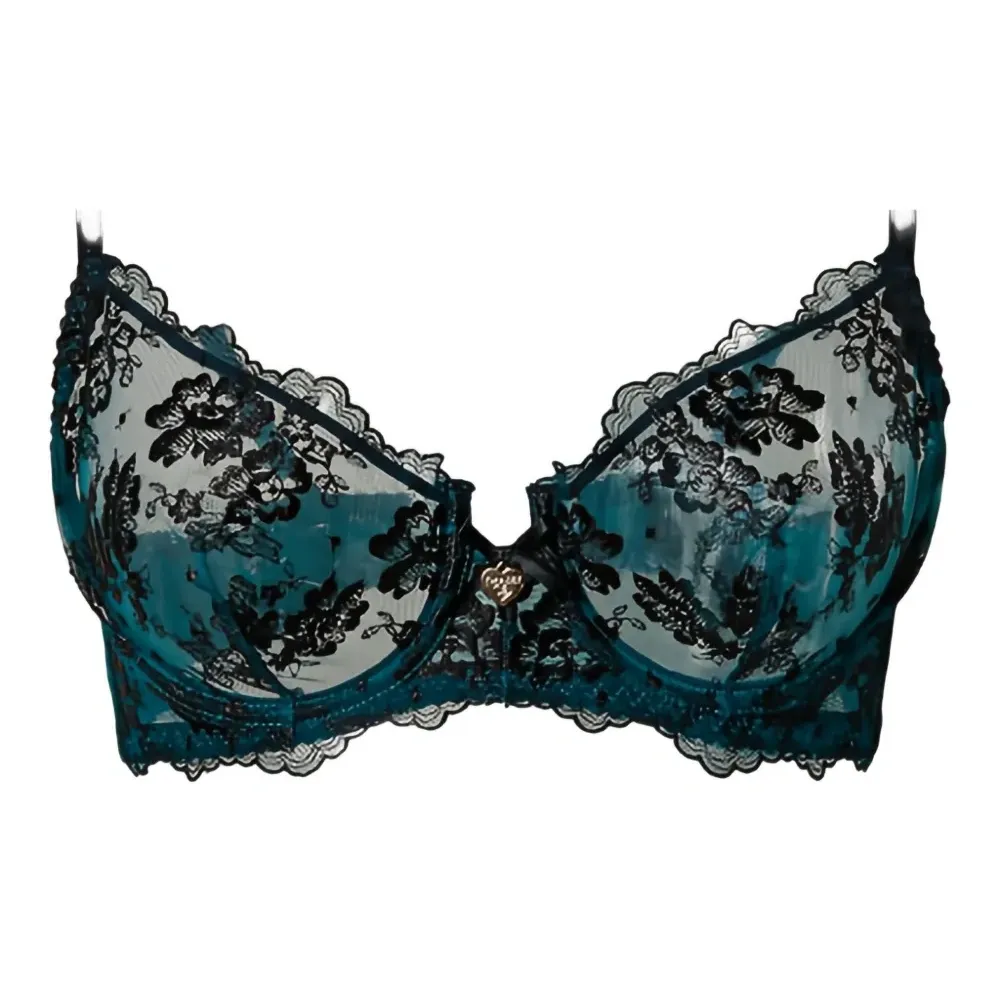 Бюстгальтер с вышивкой из тюля на косточках