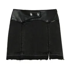 джинсовая юбка мини с разрезом