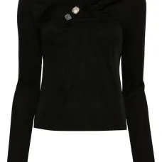 топ с длинными рукавами и кристаллами топ с длинными рукавами и кристаллами