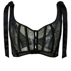 Атласный топ-бюстье с кружевом Атласный топ-бюстье с кружевом