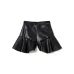 Шорты из искусственной кожи с оборкой по подолу