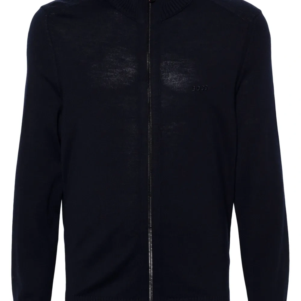 Кардиган с вышитым логотипом