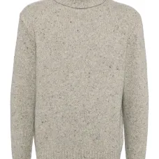 Твидовый джемпер с высоким воротником