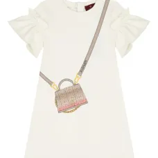 Платье с оборками и принтом