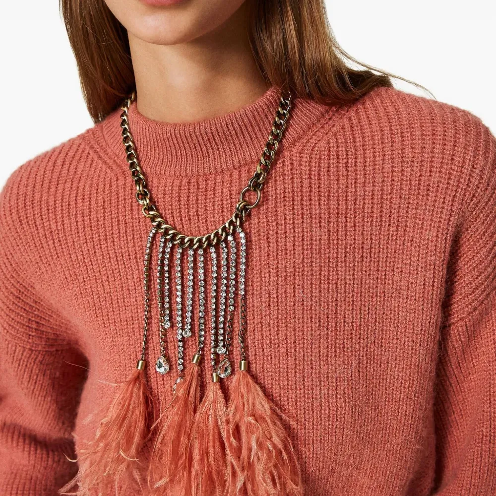 Ожерелье с кисточками из перьев