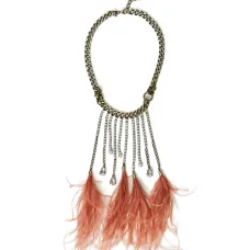 Ожерелье с кисточками из перьев