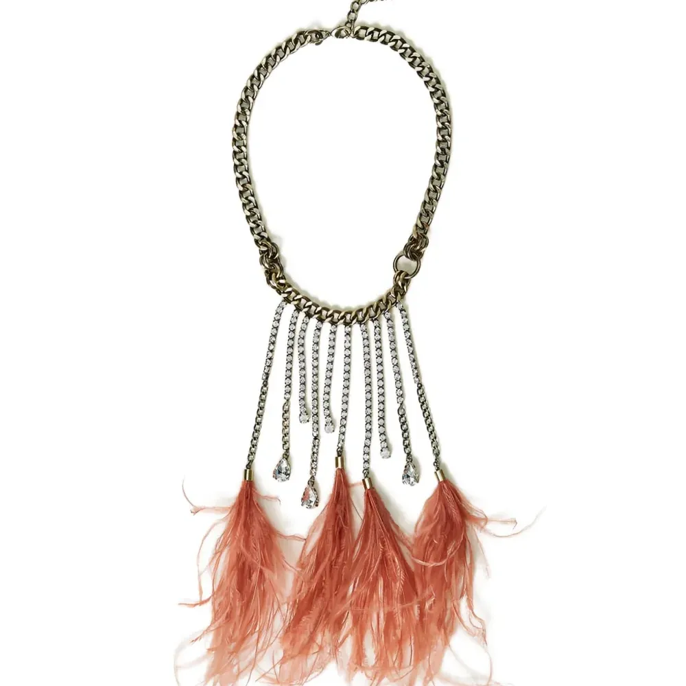 Ожерелье с кисточками из перьев