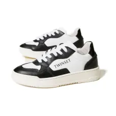 Кожаные кроссовки с цветными вставками