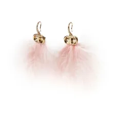 Серьги Oval T с перьями