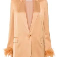 Атласный блейзер с перьями Атласный блейзер с перьями