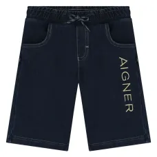 Джинсовые шорты с вышитым логотипом