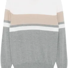 Свитер с отделкой в полоску