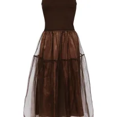 платье миди с тюлем