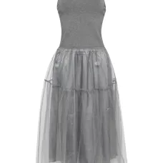 платье миди с тюлем