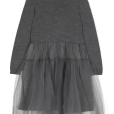 Платье миди со вставками из тюля