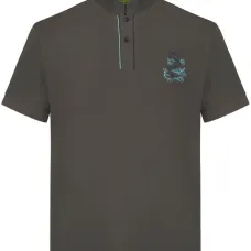 Рубашка поло с воротником-стойкой и вышивкой