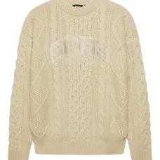 Кабельный трикотажный свитер с вышитым логотипом