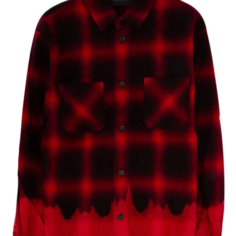 Клетчатая рубашка с эффектом потертости