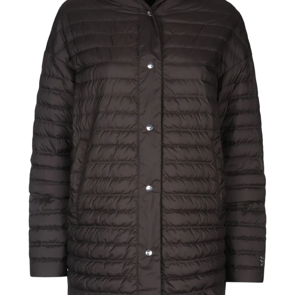 Стеганое пальто с капюшоном