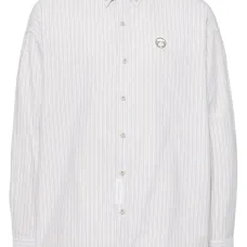 Полосатая рубашка с нашивкой-логотипом