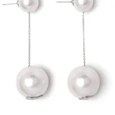 Серьги-подвески с жемчугом