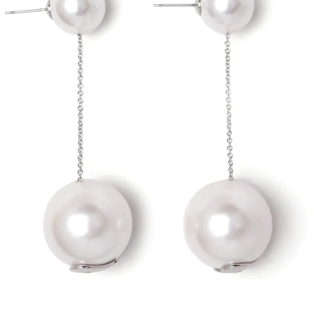 Серьги-подвески с жемчугом