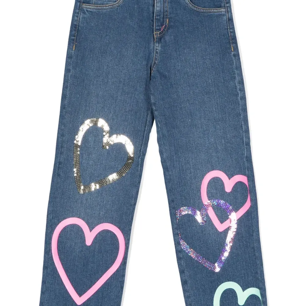Джинсы с декором heart