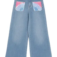 Джинсы с пайетками