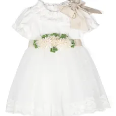 Платье с цветочной аппликацией