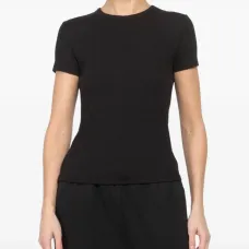 Футболка с ребристой фактурой и круглым вырезом