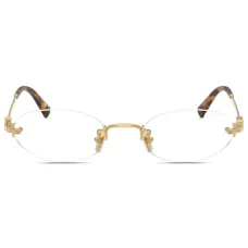 Очки в овальной безободковой оправе