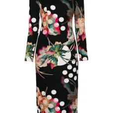 Платье миди с цветочным принтом