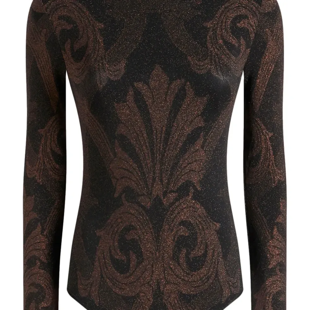 Жаккардовое боди с эффектом металлик