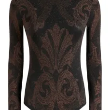 Жаккардовое боди с эффектом металлик