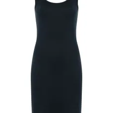 Платье мини в рубчик