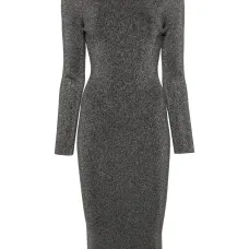 Платье миди из ткани ламе