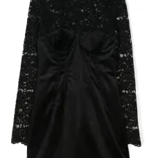 Платье мини со вставками