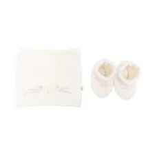 Комплект из шапки и перчаток с принтом