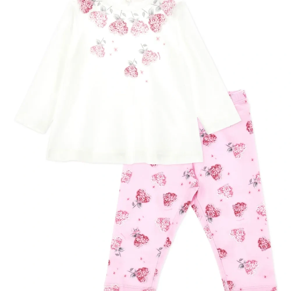 Комплект из топа и брюк с цветочным принтом