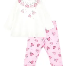 Комплект из топа и брюк с цветочным принтом