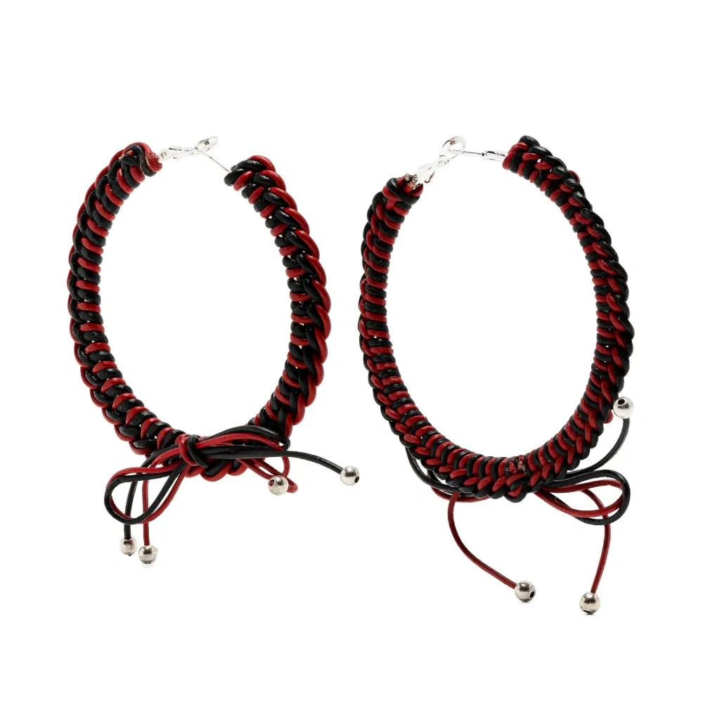 Плетеные серьги